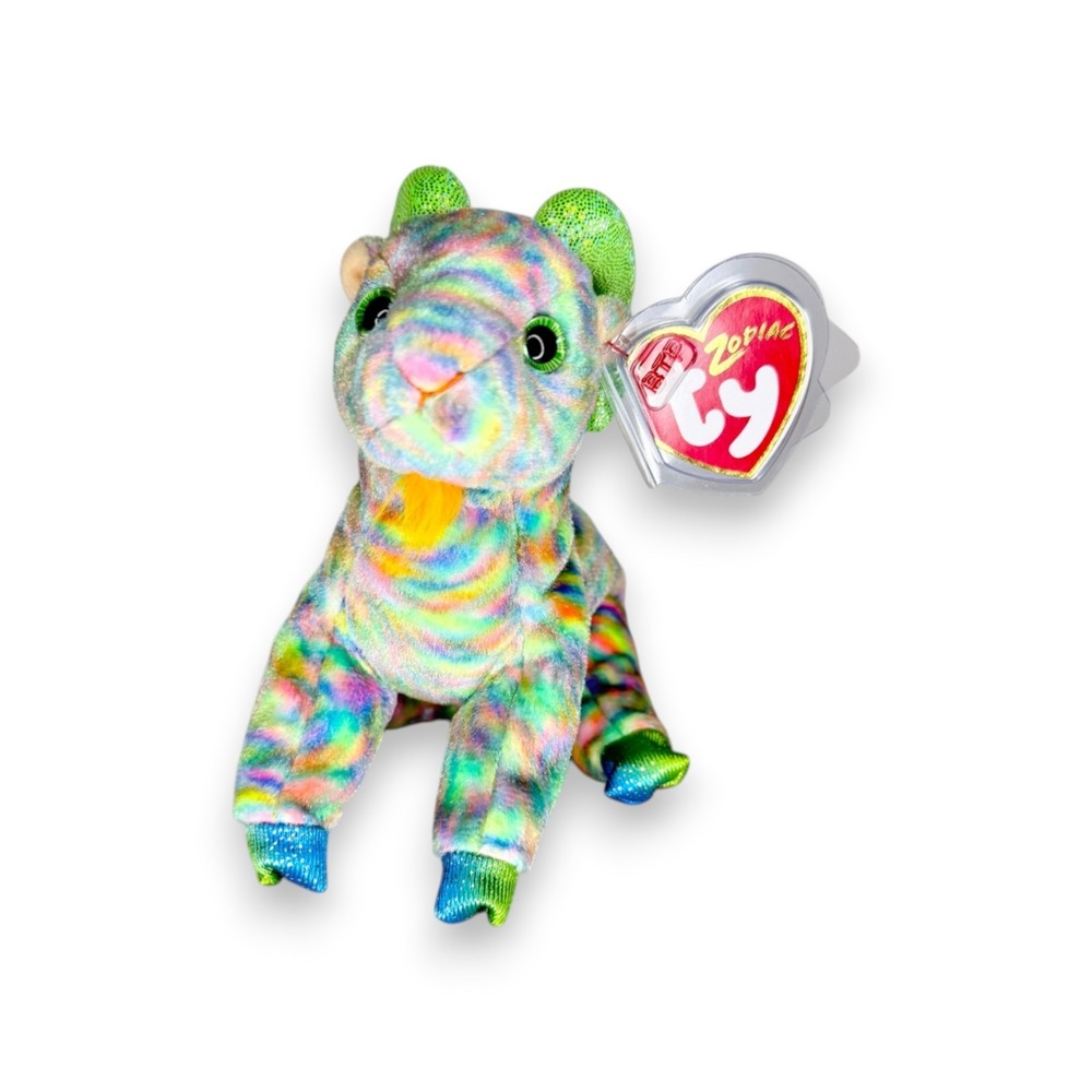 Goat the Goat | Rainbow Zodiac Spirit | Mint Heart Tag TY Beanie Baby